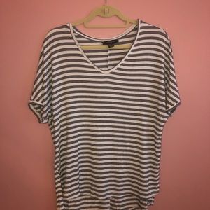 White and grey striped T-shirt